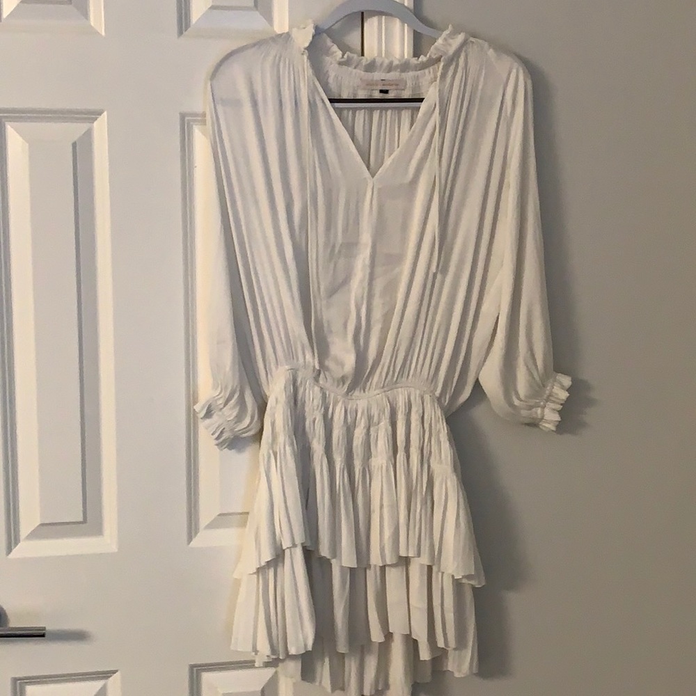 White multi-tiered mini dress